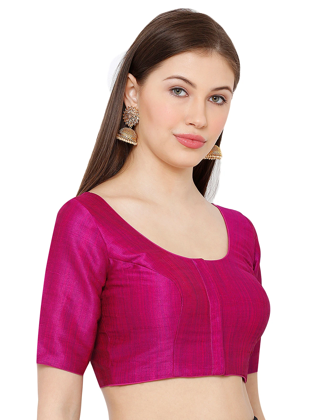 Purple Silk Plain Blouse 2 Purple Silk Plain Blouse - Image 2