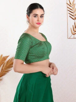 Rama Green Art Silk Blouse -Saree Luxe Shop rama green art silk blouse 1684124291x 1091 elb green 5