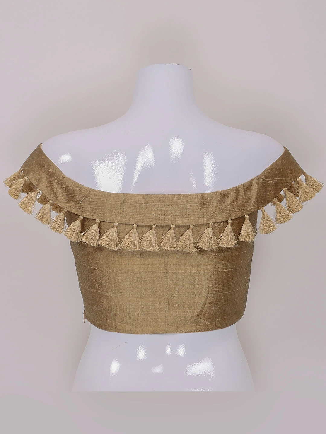 Raw Silk Gold Color Ready Made Blouse - Image 2