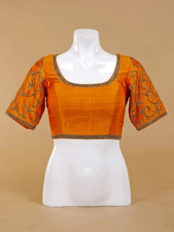 Raw Silk Orange Readymade Blouse -Saree Luxe Shop raw silk orange readymade blouse 1672286892as2561589 1