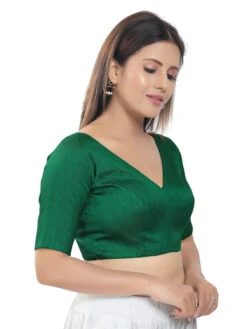 Readymade Green Plain Silk Blouse -Saree Luxe Shop readymade green plain silk blouse 1649312245vfj 140 green hs