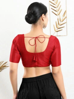 Red Art Silk Ready Made Blouse 7 Red Art Silk Ready Made Blouse -Saree Luxe Shop red art silk ready made blouse 1683695670x 766 n red 2