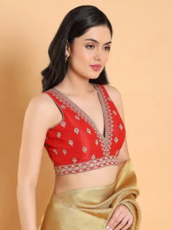 Red Silk Embroidery Blouse -Saree Luxe Shop red silk embroidery blouse 1704972894ss vf 0006 1