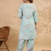 Sea Green Cotton Printed Casual Co Ord Set