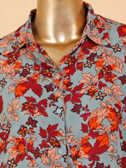 Sheczzar Leaf Printed Grey Co Ord Set