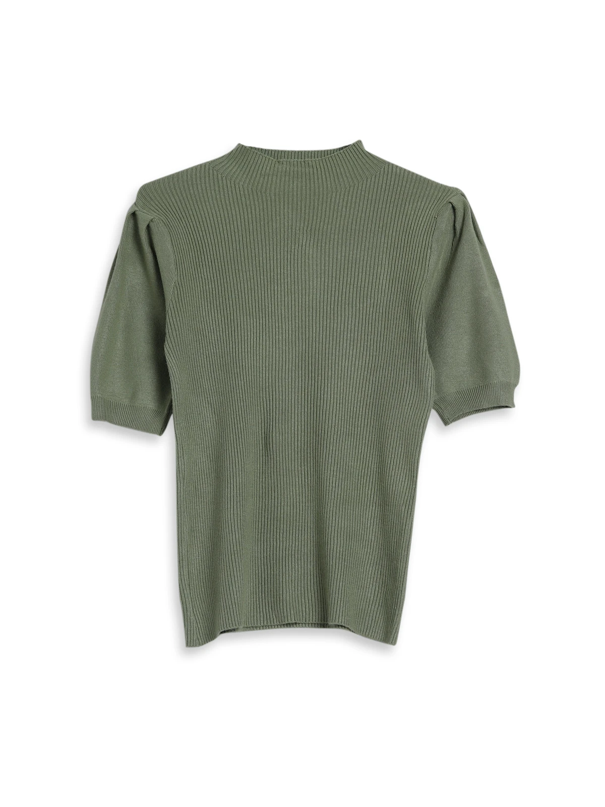 Sheczzar Sage Green Plain Knitted Top 3 Sheczzar Sage Green Plain Knitted Top - Image 3