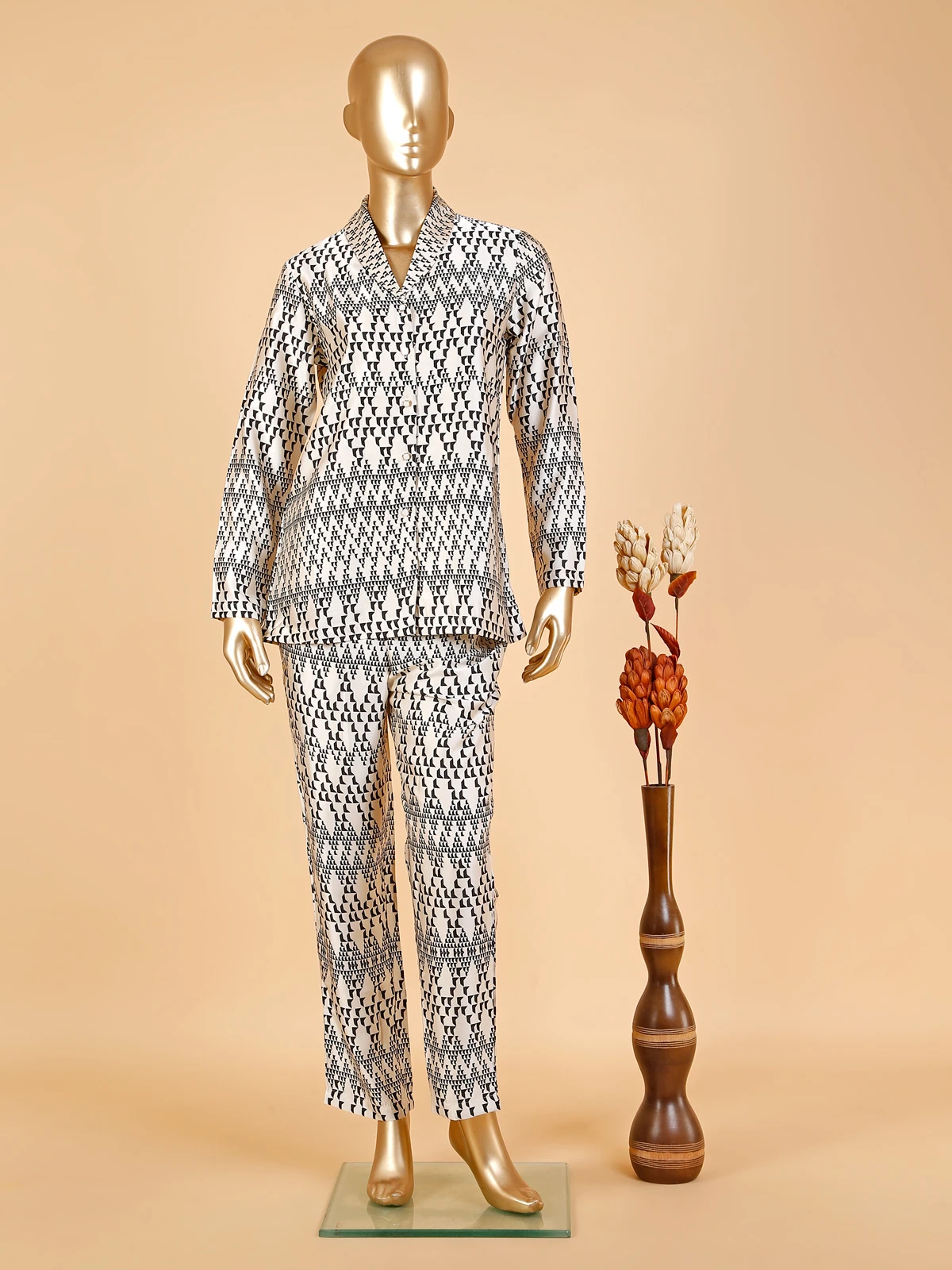 Sheczzar White Cotton Printed Co Od Set 3 Sheczzar White Cotton Printed Co Od Set - Image 3