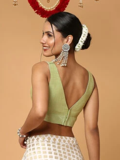 Silk Light Green Ready Made Blouse -Saree Luxe Shop silk light green ready made blouse 1704370481ssb4418 pigr 4