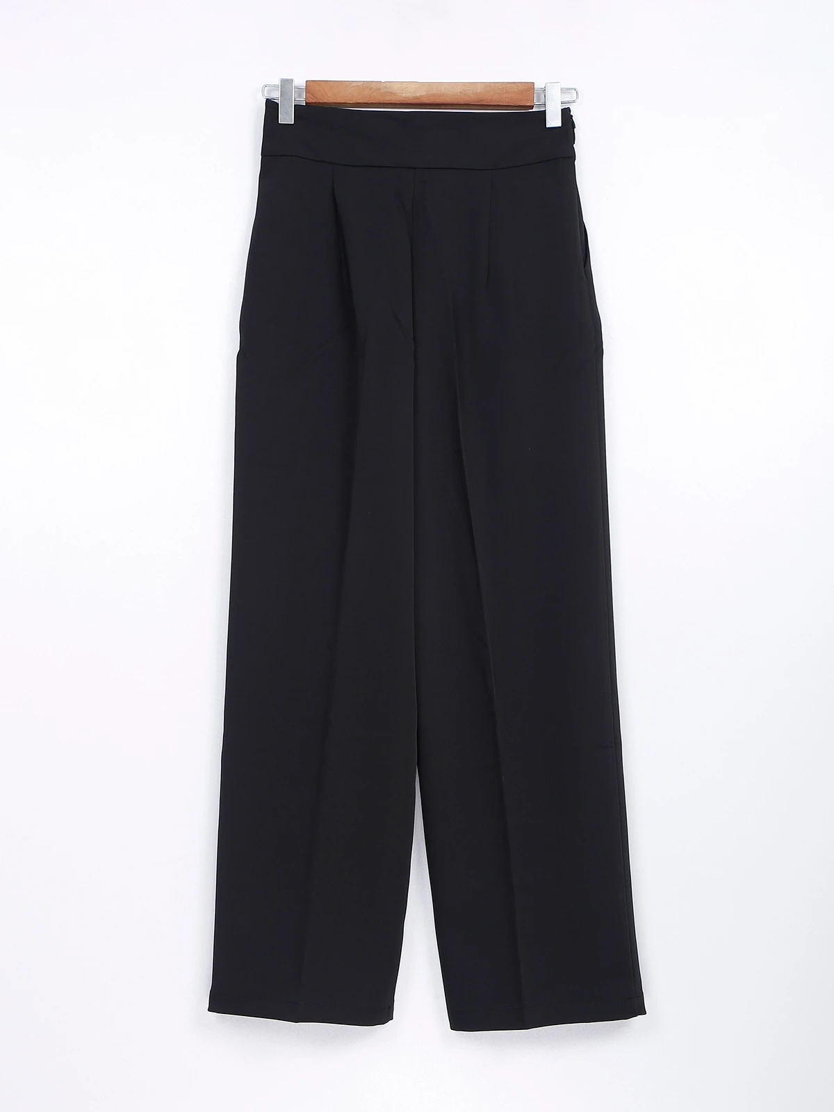 Solid Black Terry Rayon Trouser 3 Solid Black Terry Rayon Trouser - Image 3