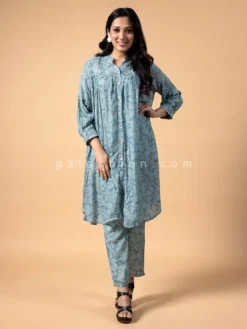 Stone Blue Crepe Co Ord Set