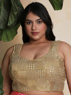 Stunning Beige Silk Blouse 7 Stunning Beige Silk Blouse -Saree Luxe Shop stunning beige silk blouse 1703133554plssb00046 gold