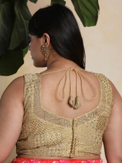 Stunning Beige Silk Blouse 6 Stunning Beige Silk Blouse -Saree Luxe Shop stunning beige silk blouse 1703133554plssb00046 gold 2