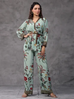 Stunning Mint Green Printed Co Ord Set -Saree Luxe Shop stunning mint green printed co ord set 1696938854jk 275 1