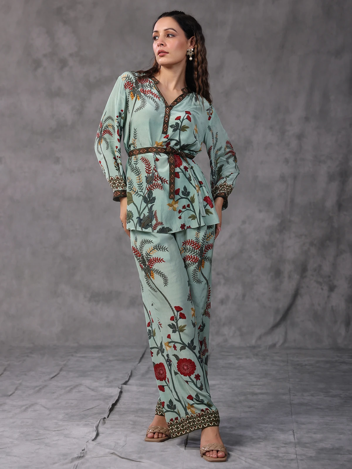 Stunning Mint Green Printed Co Ord Set - Image 3