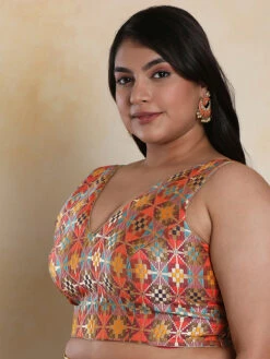 Stunning Multi Color Printed Blouse 6 Stunning Multi Color Printed Blouse -Saree Luxe Shop stunning multi color printed blouse 1703074864plssb00028 mult 3