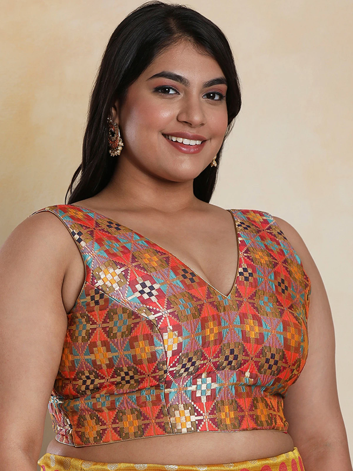 Stunning Multi Color Printed Blouse 1 Stunning Multi Color Printed Blouse