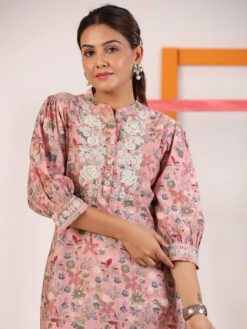 Stunning Pink Cotton Co Ord Set -Saree Luxe Shop stunning pink cotton co ord set 1696742954as2805176 5