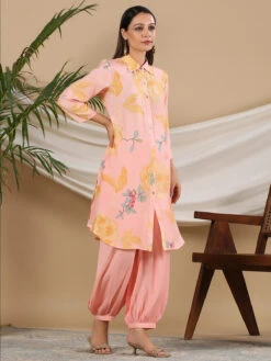 Stunning Pink Silk Co Ord Set -Saree Luxe Shop stunning pink silk co ord set 1690879241as2718558 3