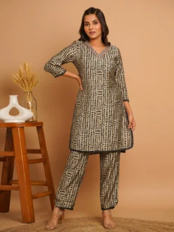 Stylish Beige Silk Co Ord Set