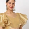 Stylish Gold Organza Blouse