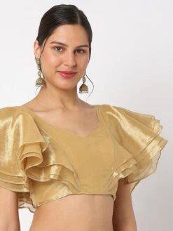 Stylish Gold Organza Blouse