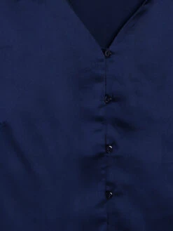 Stylish Navy Satin Plain Shirt