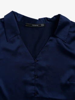 Stylish Navy Satin Plain Shirt -Saree Luxe Shop stylish navy satin plain shirt 1697690436m3w18263nv 3