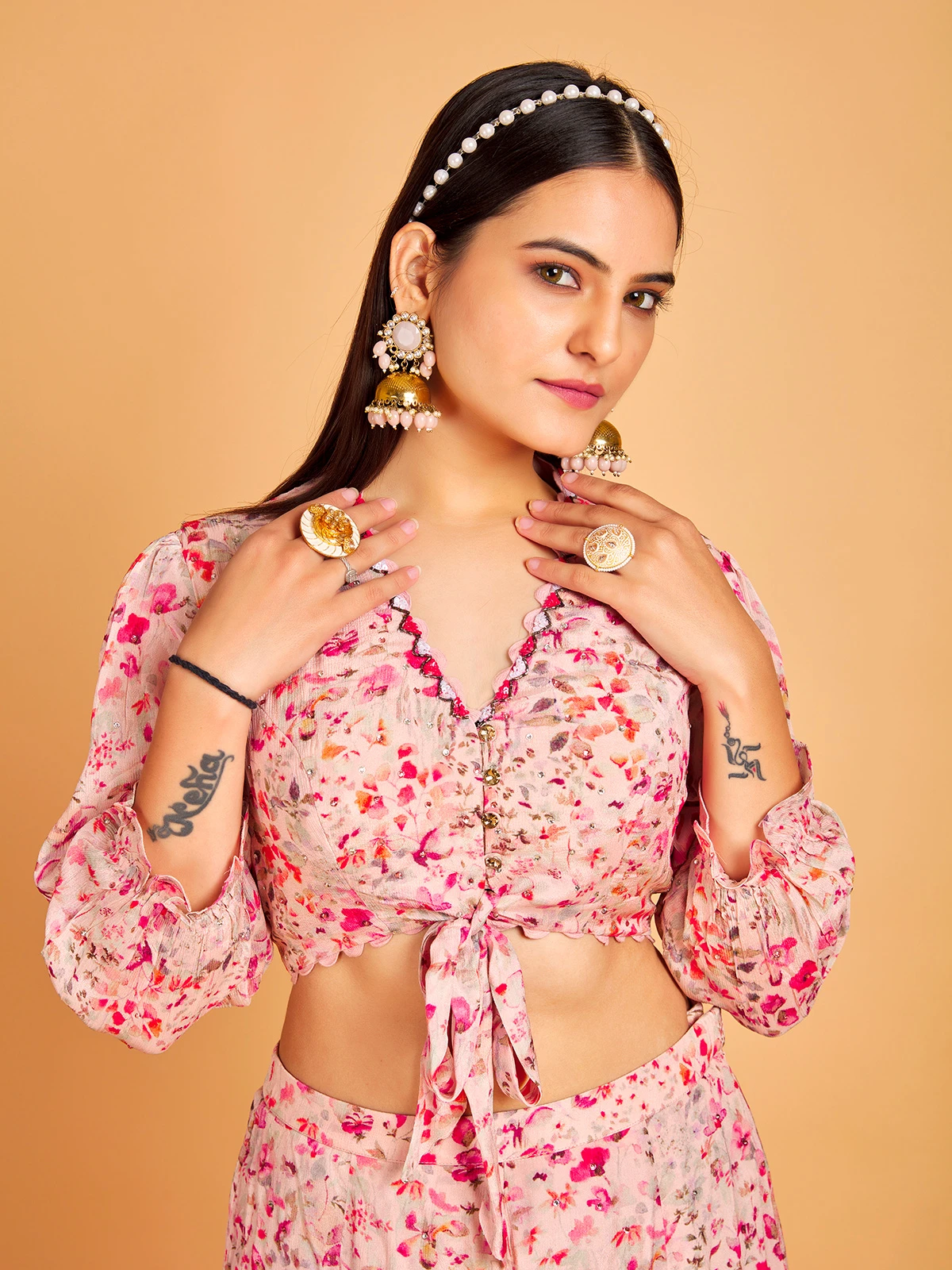 Stylish Pink Georgette Co Ord Set 3 Stylish Pink Georgette Co Ord Set - Image 3