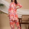 Stylish Pink Printed Silk Co Ord Set
