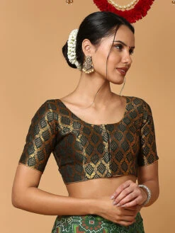Teal Green Silk Zari Woven Blouse -Saree Luxe Shop teal green silk zari woven blouse 1704369582ssb4411 bogr 2