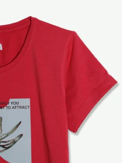 Trendy Cotton Red Printed T Shirt -Saree Luxe Shop trendy cotton red printed t shirt 1694423341as2747900 3