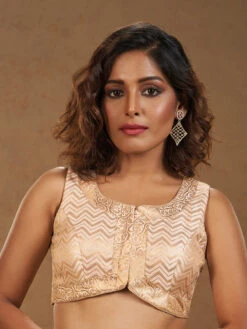 Trendy Cream Brocade Blouse -Saree Luxe Shop trendy cream brocade blouse 1703316700ss vf 0035