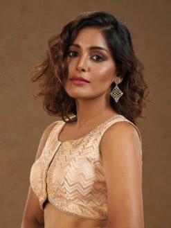 Trendy Cream Brocade Blouse