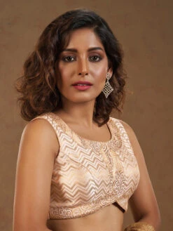 Trendy Cream Brocade Blouse -Saree Luxe Shop trendy cream brocade blouse 1703316701ss vf 0035 2