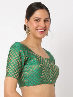 Trendy Green Brocade Blouse -Saree Luxe Shop trendy green brocade blouse 1703055474mmb0016 gren 2