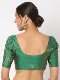 Trendy Green Brocade Blouse -Saree Luxe Shop trendy green brocade blouse 1703055475mmb0016 gren 3