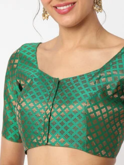 Trendy Green Brocade Blouse -Saree Luxe Shop trendy green brocade blouse 1703055475mmb0016 gren 4