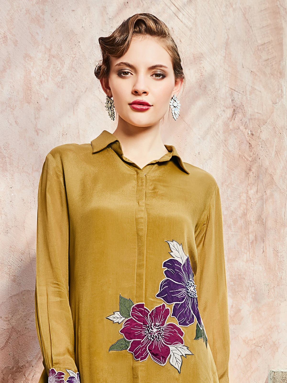 Trendy Mustard Yellow Silk Co Ord Set