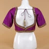 Trendy Purple Silk Ready Made Blouse