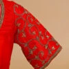 Trendy Raw Silk Red Blouse