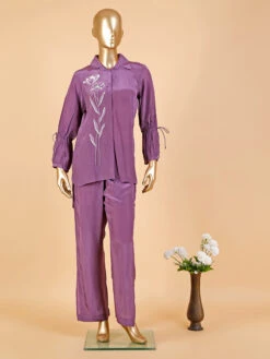 Trendy Silk Purple Co Ord Set