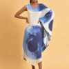 W Blue Kaftan Printed Dress