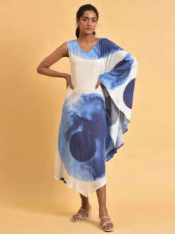 W Blue Kaftan Printed Dress