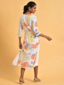 W White Printed Wrap Dress -Saree Luxe Shop w white printed wrao dress 168007139123few19337 121022 4