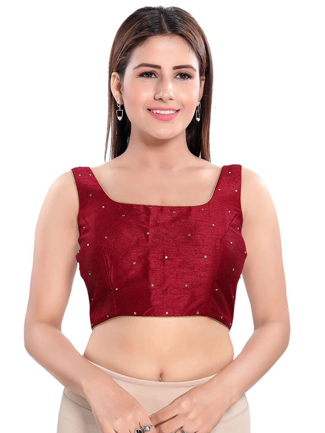 Wedding Wear Marron Blouse For Women 3 Wedding Wear Marron Blouse For Women - Image 3
